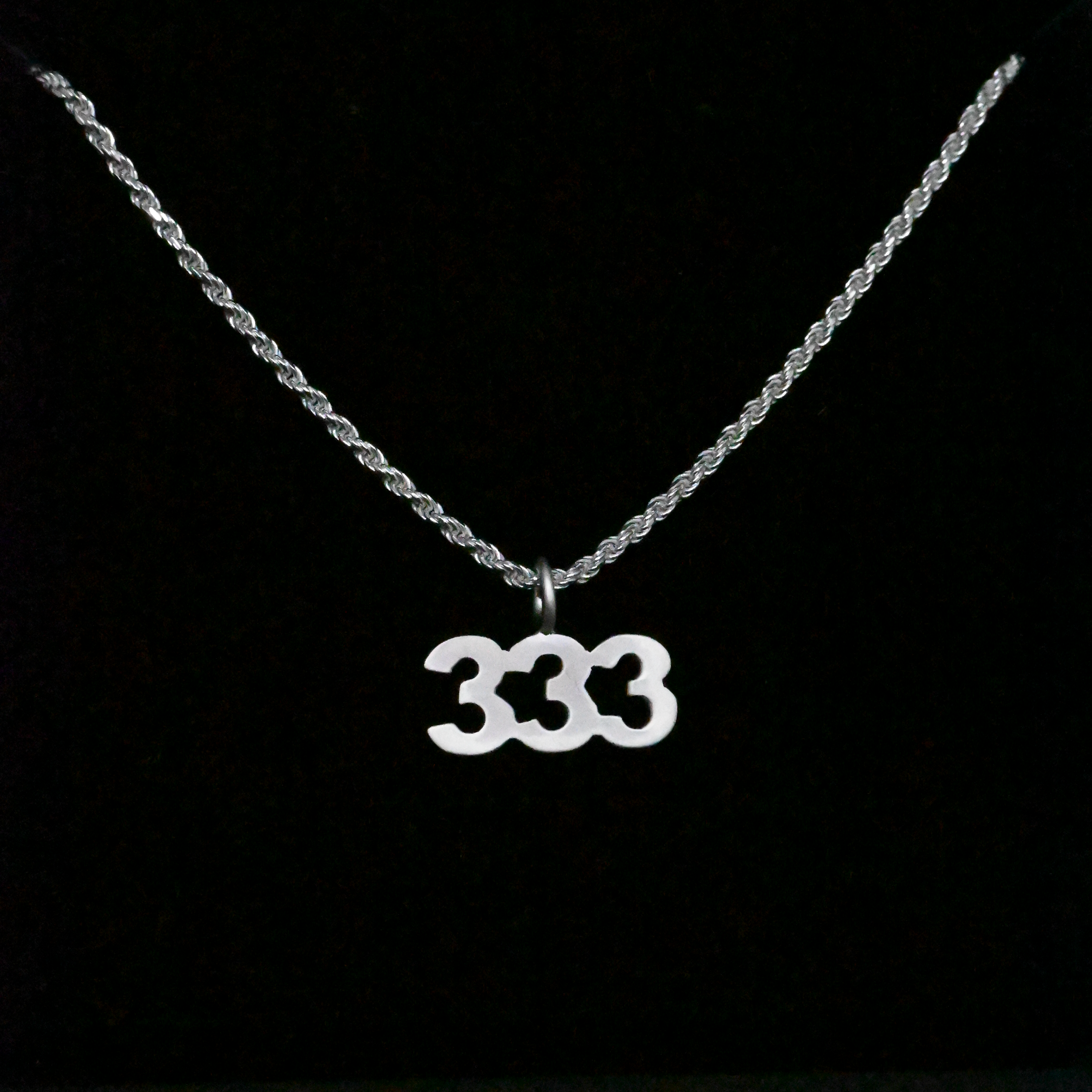 "333" Sterling Silver Chain (Satin Finish)