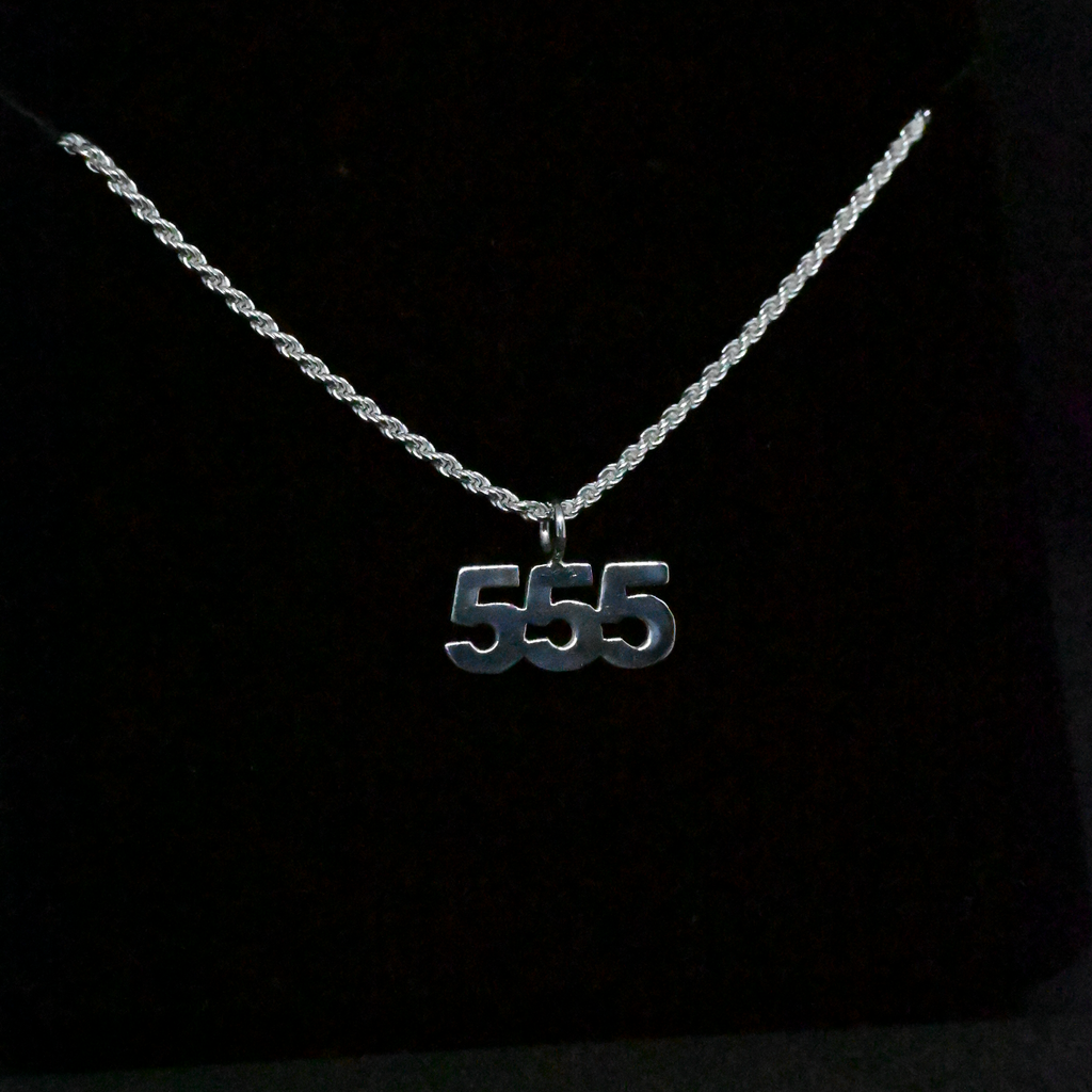 "555" Sterling Silver Chain