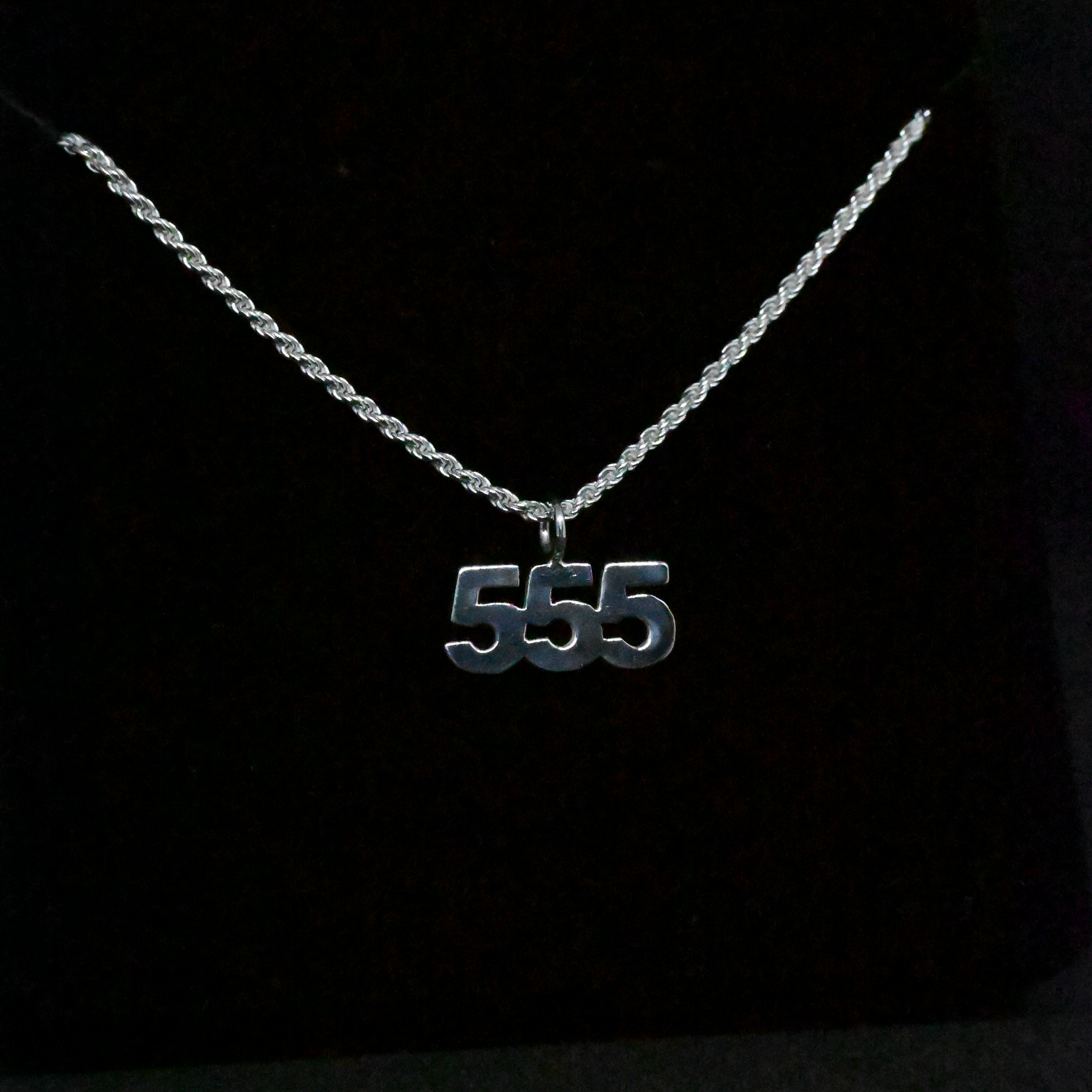 "555" Sterling Silver Chain