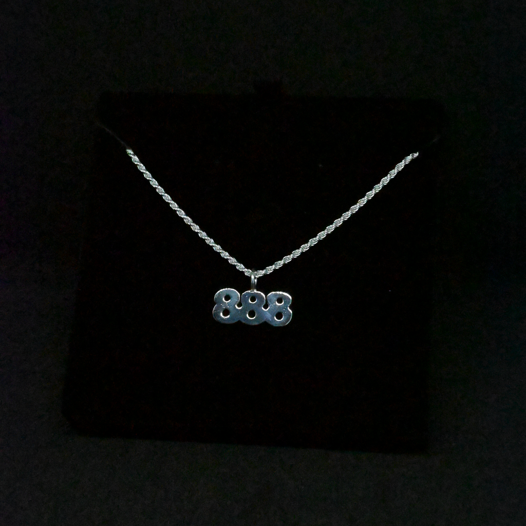 "888" Sterling Silver Chain