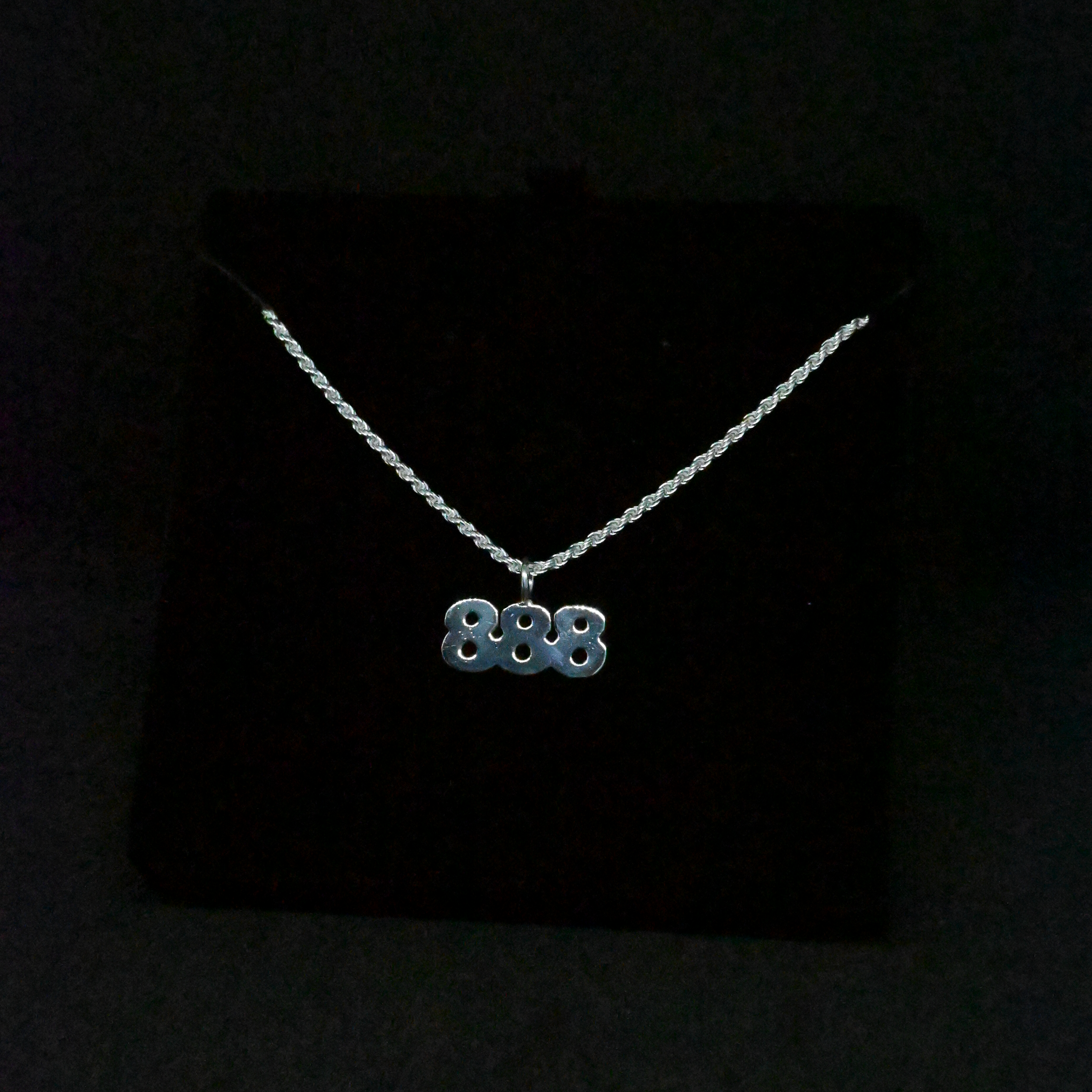 "888" Sterling Silver Chain