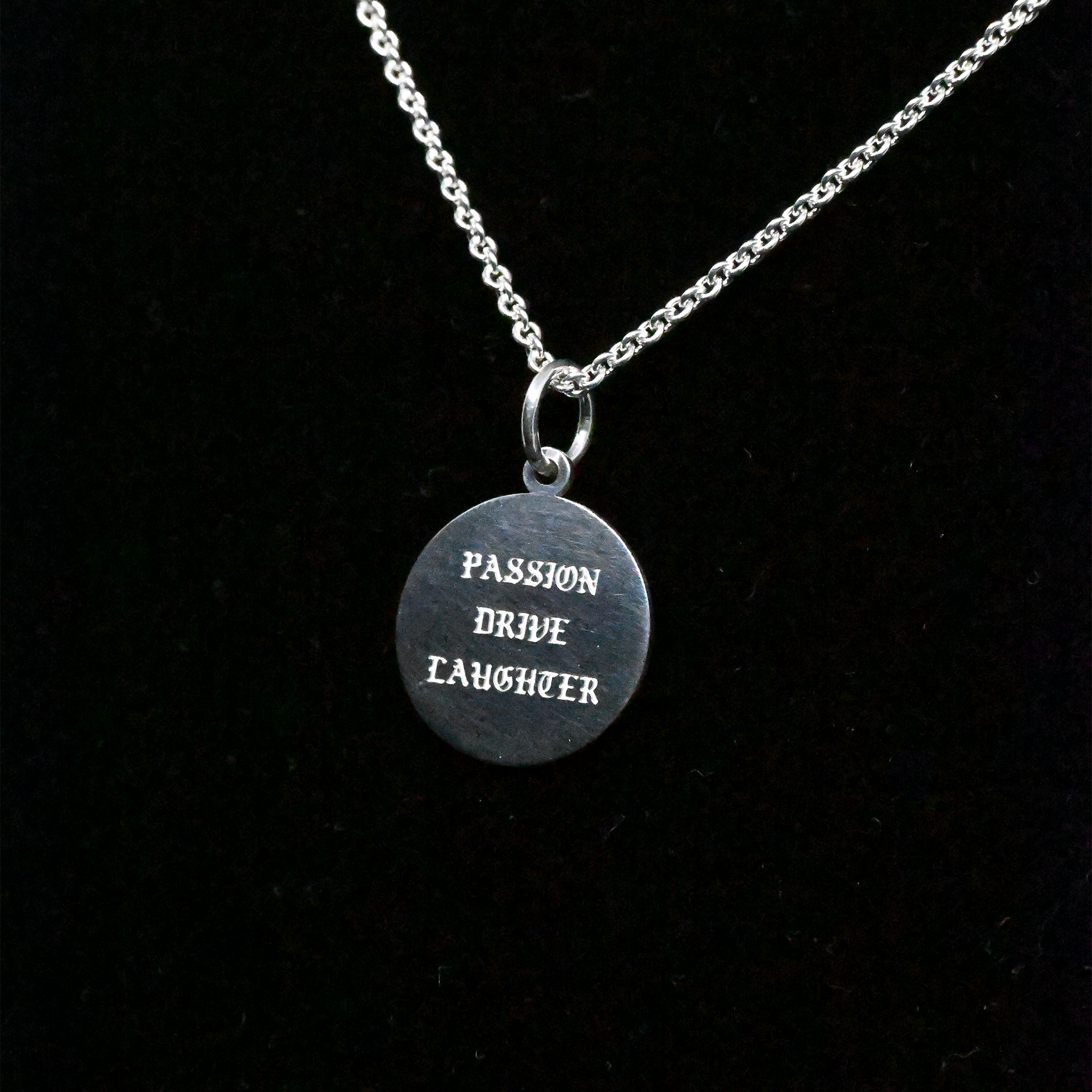 "Passion, Drive, Laughter" Sterling Silver Chain