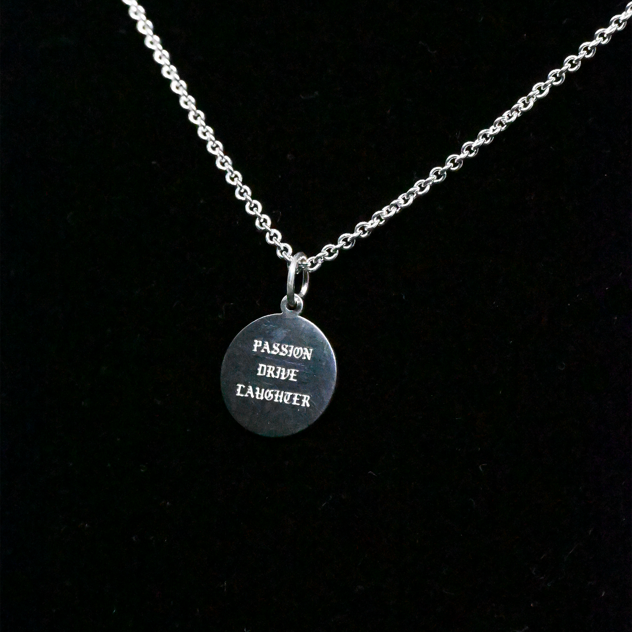 “Passion, Drive, Laughter” Sterling Silver Chain - Micro