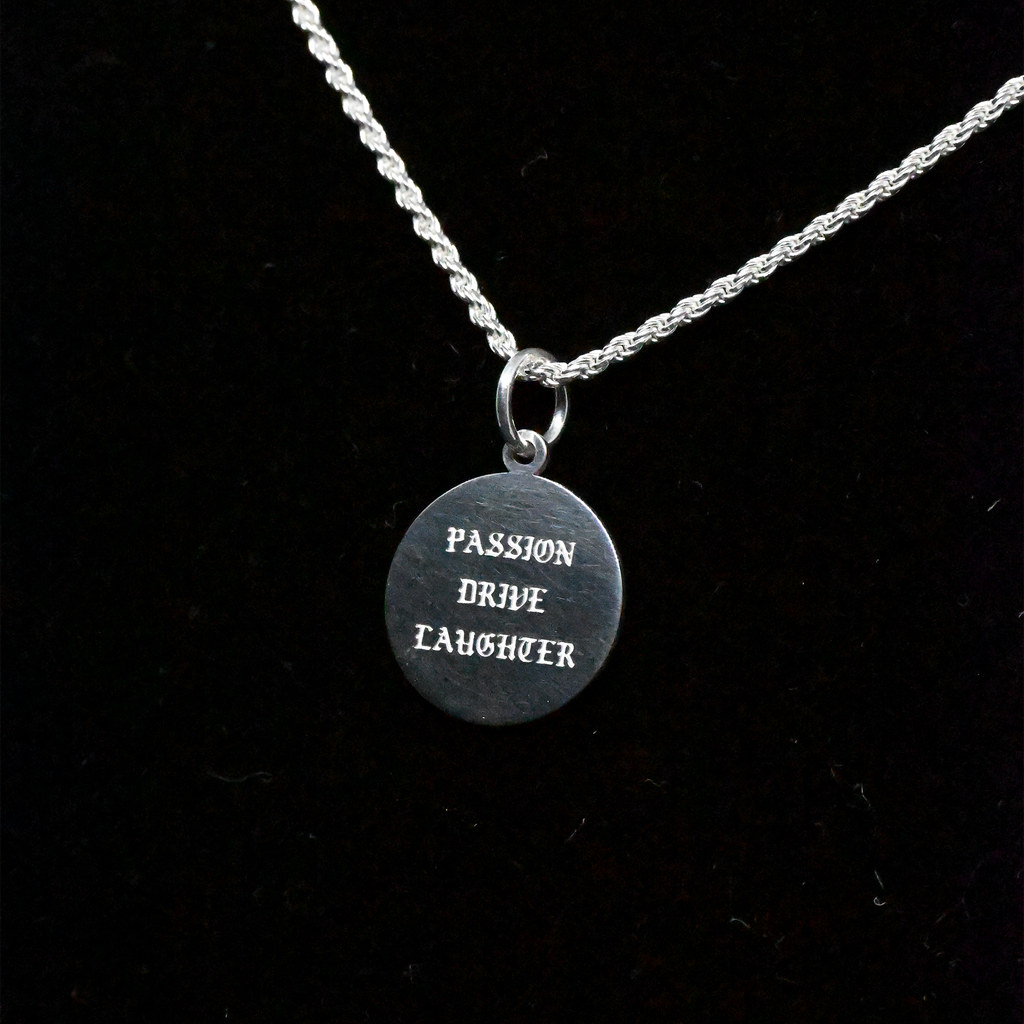 "Passion, Drive, Laughter" Sterling Silver Chain