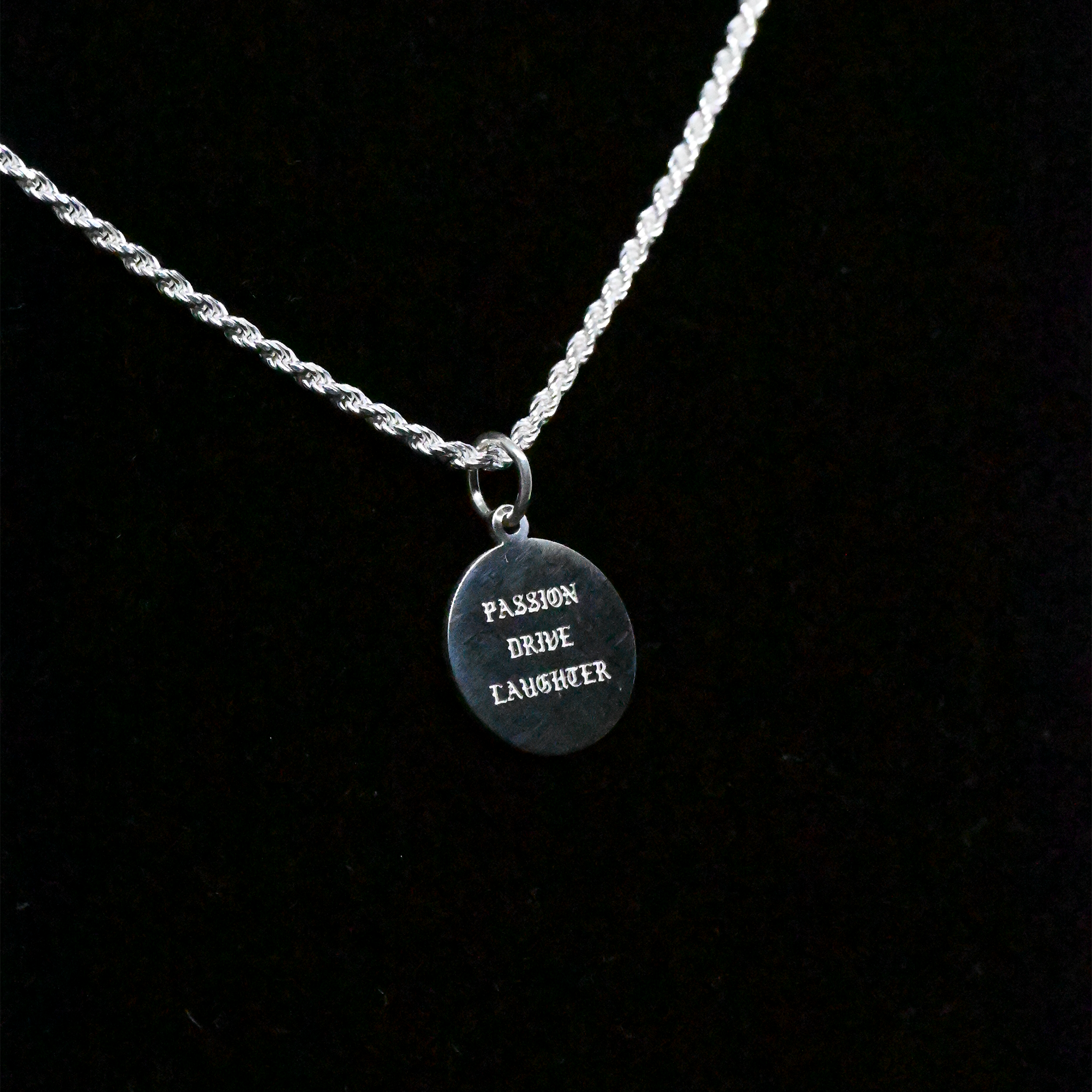 “Passion, Drive, Laughter” Sterling Silver Chain - Micro