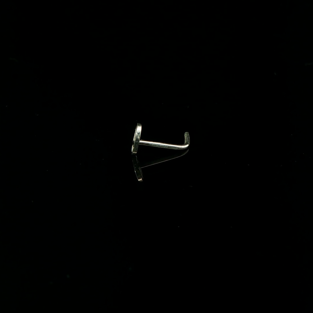 "Peace Sign" Nose Stud - Sterling Silver, L-Shape